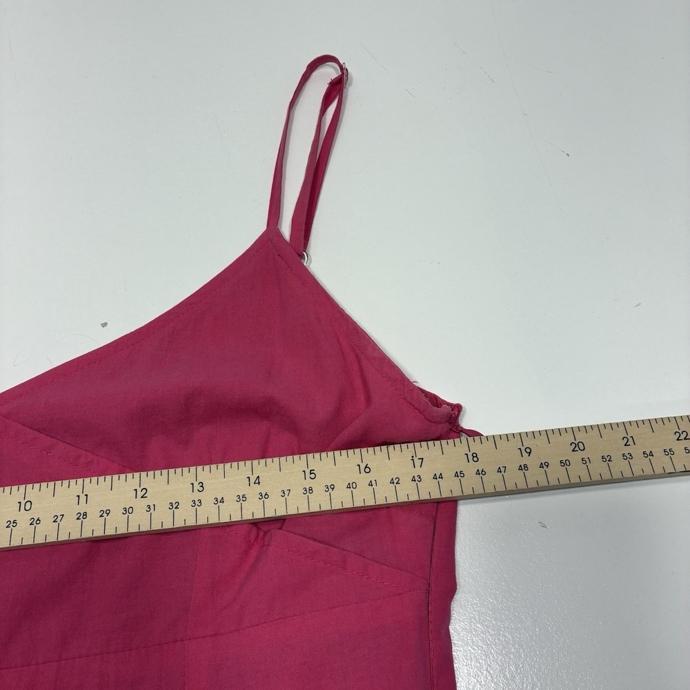 Camaieu Women Dress Size 10 Pink Layered V-neck Spaghetti Strap Tiered Midi - Picture 9 of 12